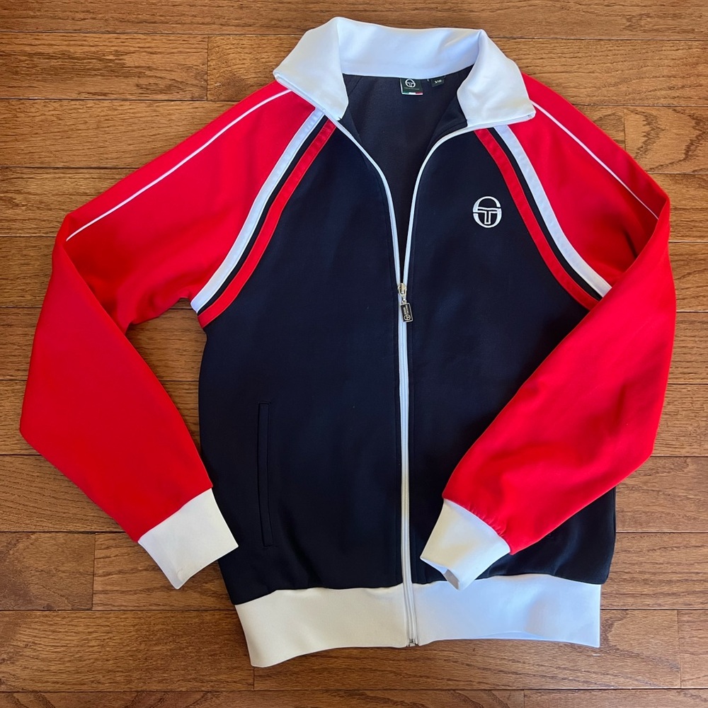Y2K Sergio Tacchini Men’s 80’s Track Jacket with Logo Streetware Athleisure - Picture 5 of 5
